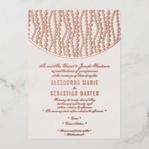 Elegant Romantisch Schrift Roze Trouwdag Rose Goud Folie Uitnodiging