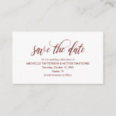 Elegant Romantisch Script, Bourgondië, Bewaar de d Informatiekaartje (Voorkant)