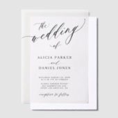 Elegant romantisch script eenvoudige bruiloft vellum uitnodigingen (Offset)