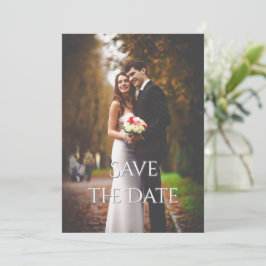 Elegant romantisch script kleur foto bruiloft save the date