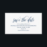 Elegant Romantisch Script, Navy Blue, Save the dat Informatiekaartje<br><div class="desc">Dit is het Modern Elegant Romantisch script,  Navy Blue Script,  Wedding save the date Kaart. U kunt de kleuren van het lettertype wijzigen en uw huwelijksdetails toevoegen in het bijpassende lettertype / belettering. #TeeshaDerrick</div>