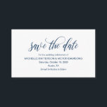 Elegant Romantisch Script, Navy Blue, Save the dat Informatiekaartje<br><div class="desc">Dit is het Modern Elegant Romantisch script,  Navy Blue Script,  Wedding save the date Kaart. U kunt de kleuren van het lettertype wijzigen en uw huwelijksdetails toevoegen in het bijpassende lettertype / belettering. #TeeshaDerrick</div>