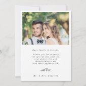 Elegant Romantisch Script Trouwen 2 Foto Bedankkaart (Achterkant)