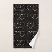 Elegant & romantisch twee gouden harten verweven bad handdoek (Handdoek)