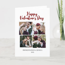 Elegant Romantisch Valentijnsdag paar 4 foto Feestdagen Kaart