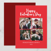 Elegant Romantisch Valentijnsdag paar 4 foto Feestdagenkaart (Voorkant / Achterkant)