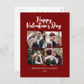 Elegant Romantisch Valentijnsdag paar 4 foto Feestdagenkaart (Voorkant / Achterkant)