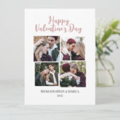 Elegant Romantisch Valentijnsdag paar 4 foto Feestdagenkaart (Staand voorkant)