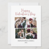 Elegant Romantisch Valentijnsdag paar 4 foto Feestdagenkaart (Voorkant)