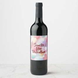 Elegant Romantisch Valentijnswijnlabel voor Koppel Wijn Etiket