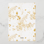 Elegant Romantisch Varen Roos Bloemen Bruiloft Gou Folie Uitnodiging (Achterkant)