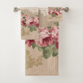 Elegant Romantisch Victoriaans Roze Bloemen Bad Handdoek (Insitu)