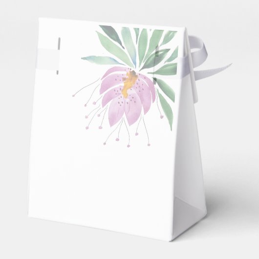 Elegant Romantisch Violet Paarse Bloemen Waterverf Bedankdoosjes (Achterkant)