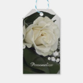 Elegant & Romantisch Witte Roos Personaliseren Cadeaulabel (Voorkant)