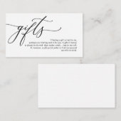 Elegant Romantisch, Zwart script, Een notitie over Informatiekaartje (Voorkant / Achterkant)