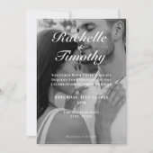 Elegant Romantisch Zwart Wit 1 foto bruiloft Kaart (Voorkant)