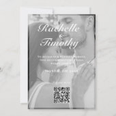 Elegant Romantisch Zwart Wit 1 foto bruiloft Kaart (Achterkant)