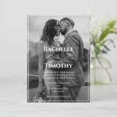 Elegant Romantisch Zwart Wit 1 foto bruiloft Kaart (Staand voorkant)