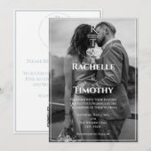 Elegant Romantisch Zwart Wit 1 foto bruiloft Kaart (Voorkant / Achterkant)