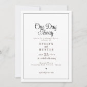 Elegant romantisch zwart-wit repetitiediner kaart (Voorkant)