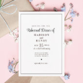 Elegant romantisch zwart-wit repetitiediner kaart