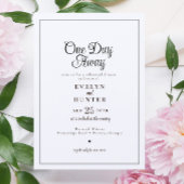 Elegant romantisch zwart-wit repetitiediner kaart