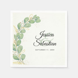 Elegant Romantische Waterverf Eucalyptus Wedding Servet