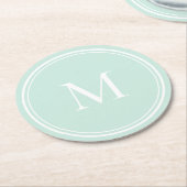 Elegant Rond Cirkel Monogram Ronde Kartonnen Onderzetter (Gebogen)