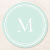 Elegant Rond Cirkel Monogram Ronde Kartonnen Onderzetter (Voorkant)