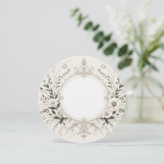 Elegant rond Lijst Kaart (Staand voorkant)