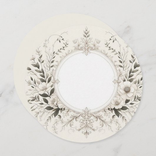 Elegant rond Lijst Kaart (Voorkant / Achterkant)