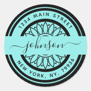 Elegant Rond Retouradres,Maak Uw Eigen Ronde Sticker