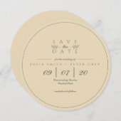 Elegant ronde sparen de datumuitnodiging kaart (Voorkant / Achterkant)