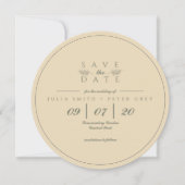 Elegant ronde sparen de datumuitnodiging kaart (Voorkant)