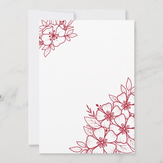 Elegant rood 50ste verjaardagsfeest kaart (Achterkant)