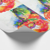 Elegant rood abstract bloemenschilderij waterverf cadeaupapier (Hoek)