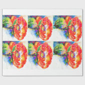 Elegant rood abstract bloemenschilderij waterverf cadeaupapier (Vlak)