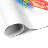 Elegant rood abstract bloemenschilderij waterverf cadeaupapier (Rol Hoek)