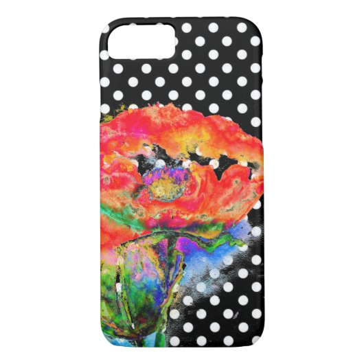 Elegant rood abstract bloemenschilderij waterverf Case-Mate iPhone case (Achterkant)