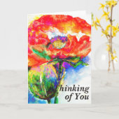 Elegant rood abstract bloemenschilderij waterverf kaart (Gele Bloem)