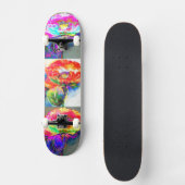 Elegant rood abstract bloemenschilderij waterverf persoonlijk skateboard (Voorkant)
