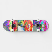 Elegant rood abstract bloemenschilderij waterverf persoonlijk skateboard (Horizontaal)