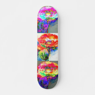 Elegant rood abstract bloemenschilderij waterverf persoonlijk skateboard