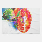 Elegant rood abstract bloemenschilderij waterverf theedoek (Horizontaal)