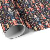 Elegant Rood & Blauw Notenkraker Classic Cadeaupapier (Rol Hoek)