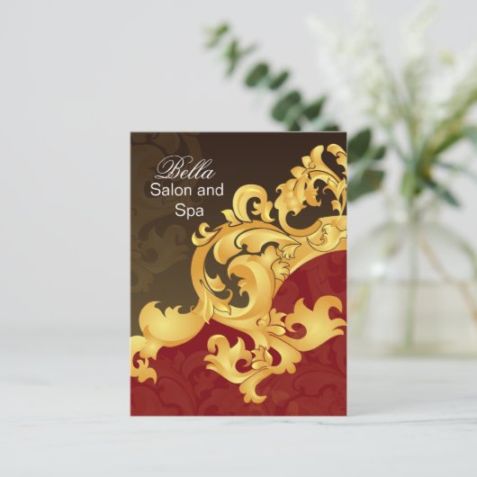 elegant rood bloeiend bedrijf Dankuwel Kaarten (Staand voorkant)