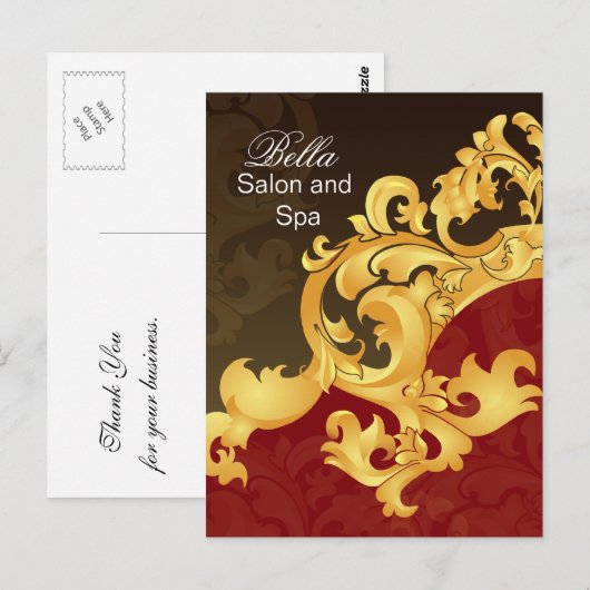 elegant rood bloeiend bedrijf Dankuwel Kaarten (Voorkant / Achterkant)