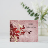 elegant rood bloeiend bedrijf Dankuwel Kaarten (Staand voorkant)