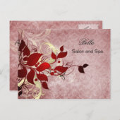 elegant rood bloeiend bedrijf Dankuwel Kaarten (Voorkant / Achterkant)