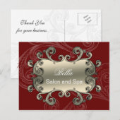 elegant rood bloeiend bedrijf Dankuwel Kaarten (Voorkant / Achterkant)